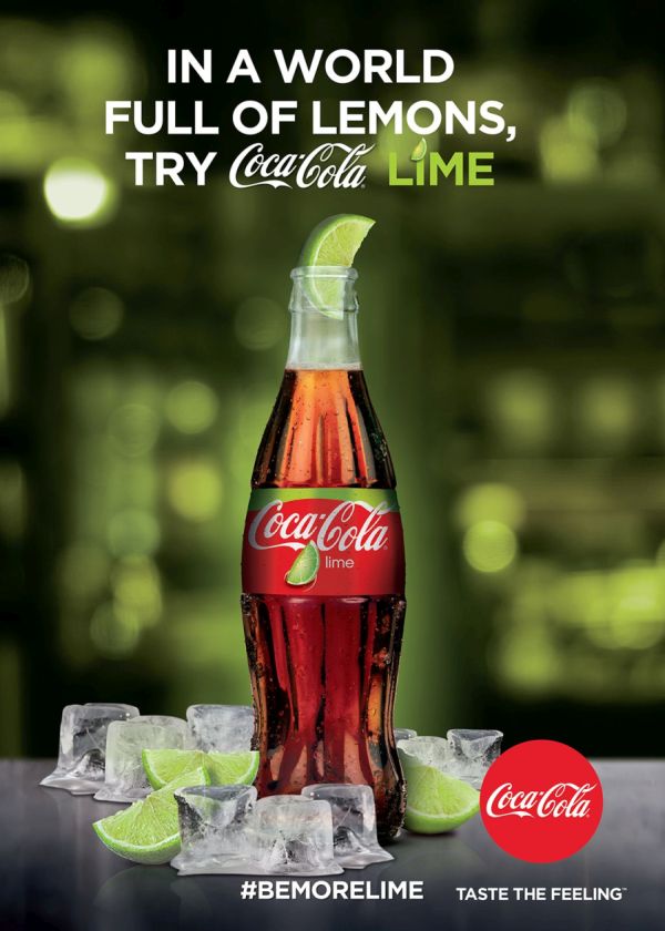 O noua bautura racoritoare In a world fool of lemons try Coca Cola Lime