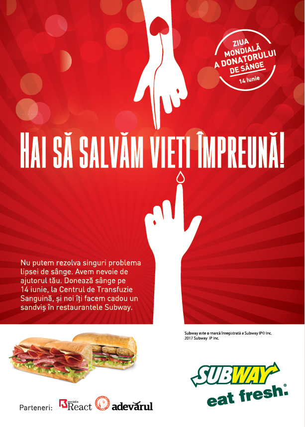 Subway, Ziua Mondiala a Donatorului de Sange