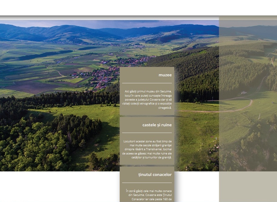 Site de promovare turisitica a judetului Covasna